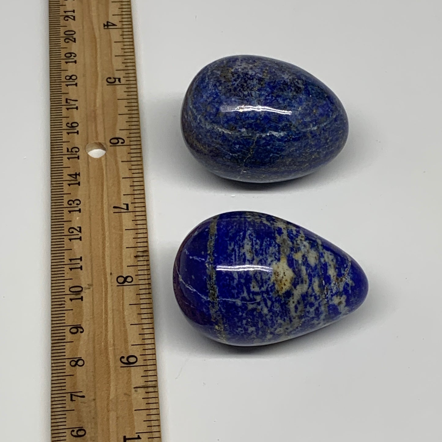 170.4g, 1.8"-1.9", 2pcs, Natural Lapis Lazuli Egg Polished @Afghanistan, B30405