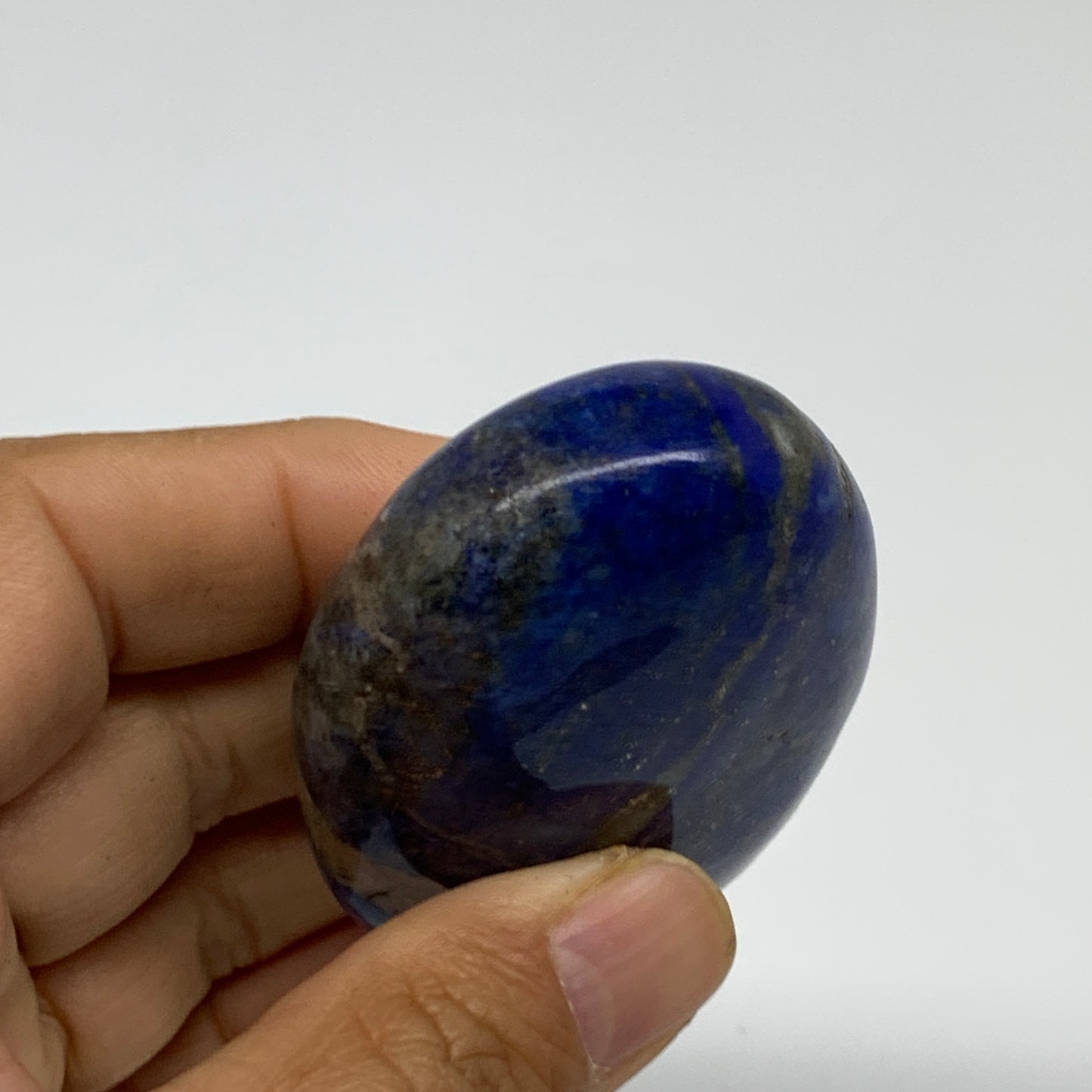 119.9g, 2.6"x1.7"x1", Natural Lapis Lazuli Palm Stone @Afghanistan, B36709