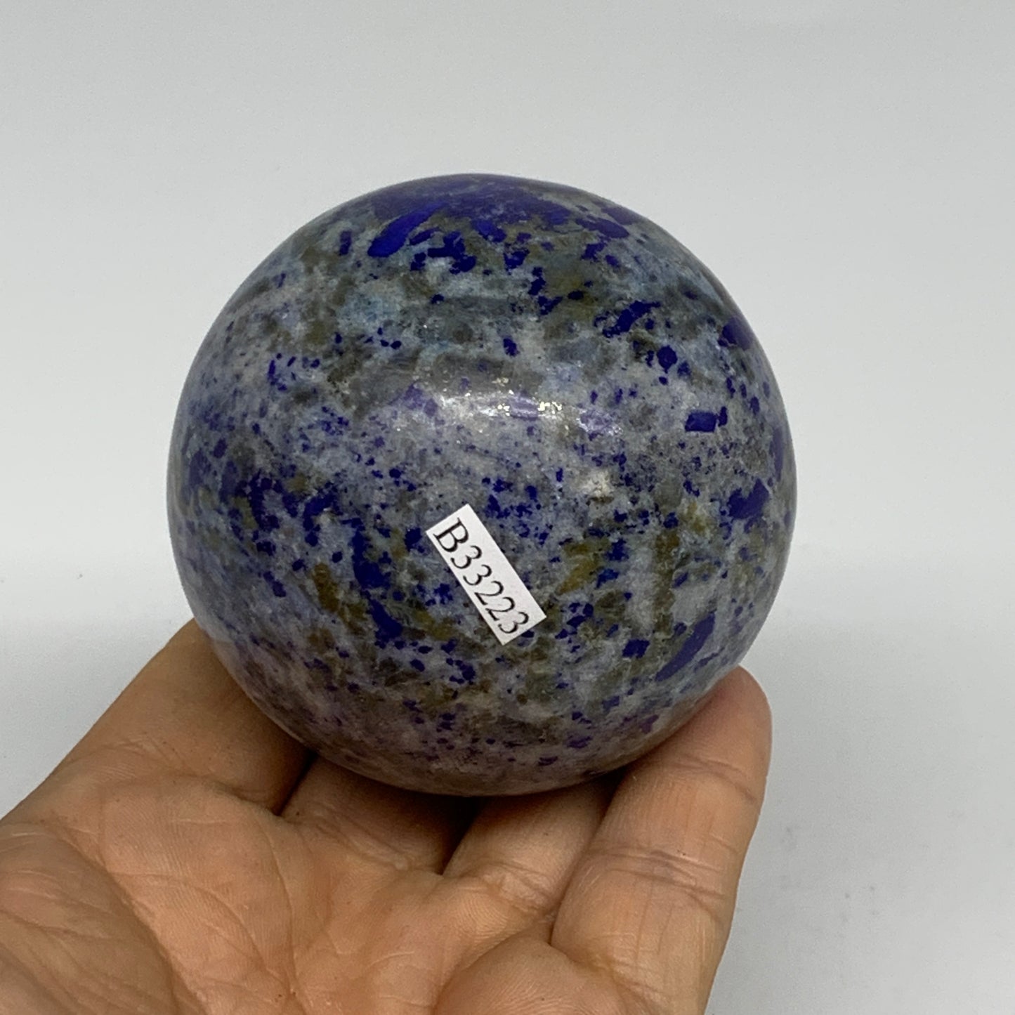 0.92 lbs, 2.6" (65mm), Lapis Lazuli Sphere Ball Gemstone @Afghanistan, B33223