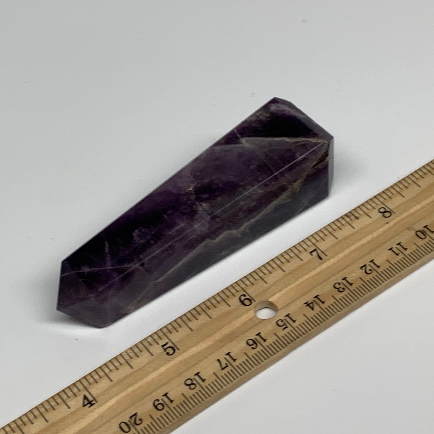 99.5g, 3.6"x0.9"x1" Natural Amethyst Tower Point Obelisk @Brazil, B31245