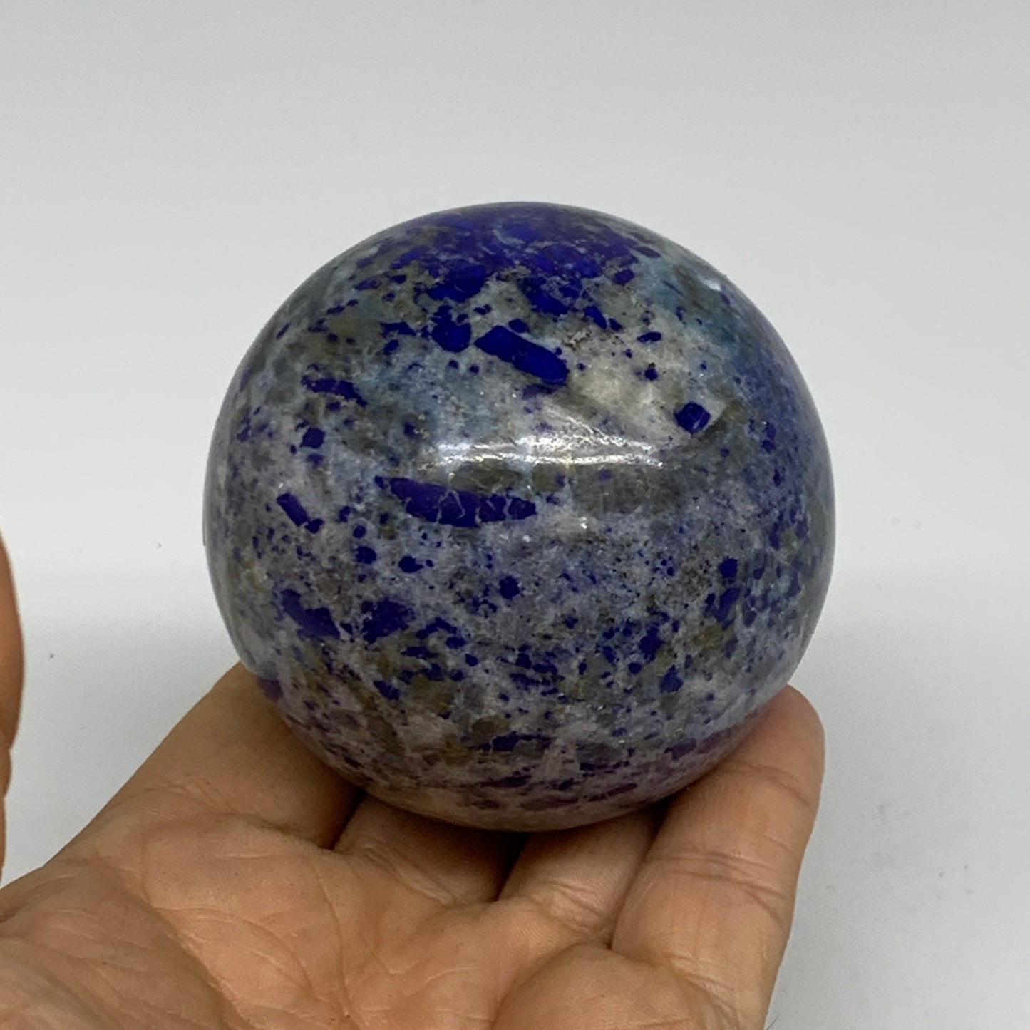 0.92 lbs, 2.6" (65mm), Lapis Lazuli Sphere Ball Gemstone @Afghanistan, B33223