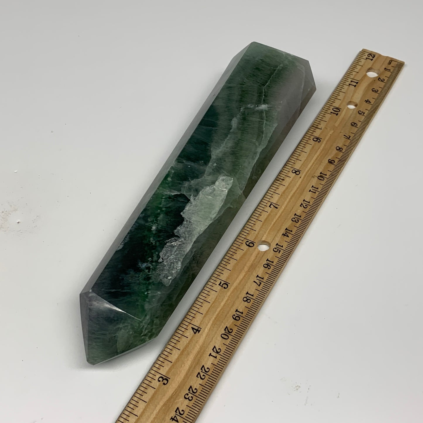 1.31 lbs, 7.3"x1.8"x1.3" Natural Fluorite Tower Obelisk Point Crystal, B29668
