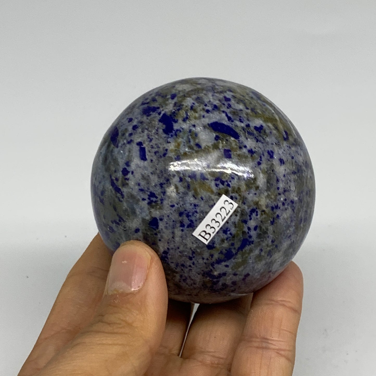 0.92 lbs, 2.6" (65mm), Lapis Lazuli Sphere Ball Gemstone @Afghanistan, B33223