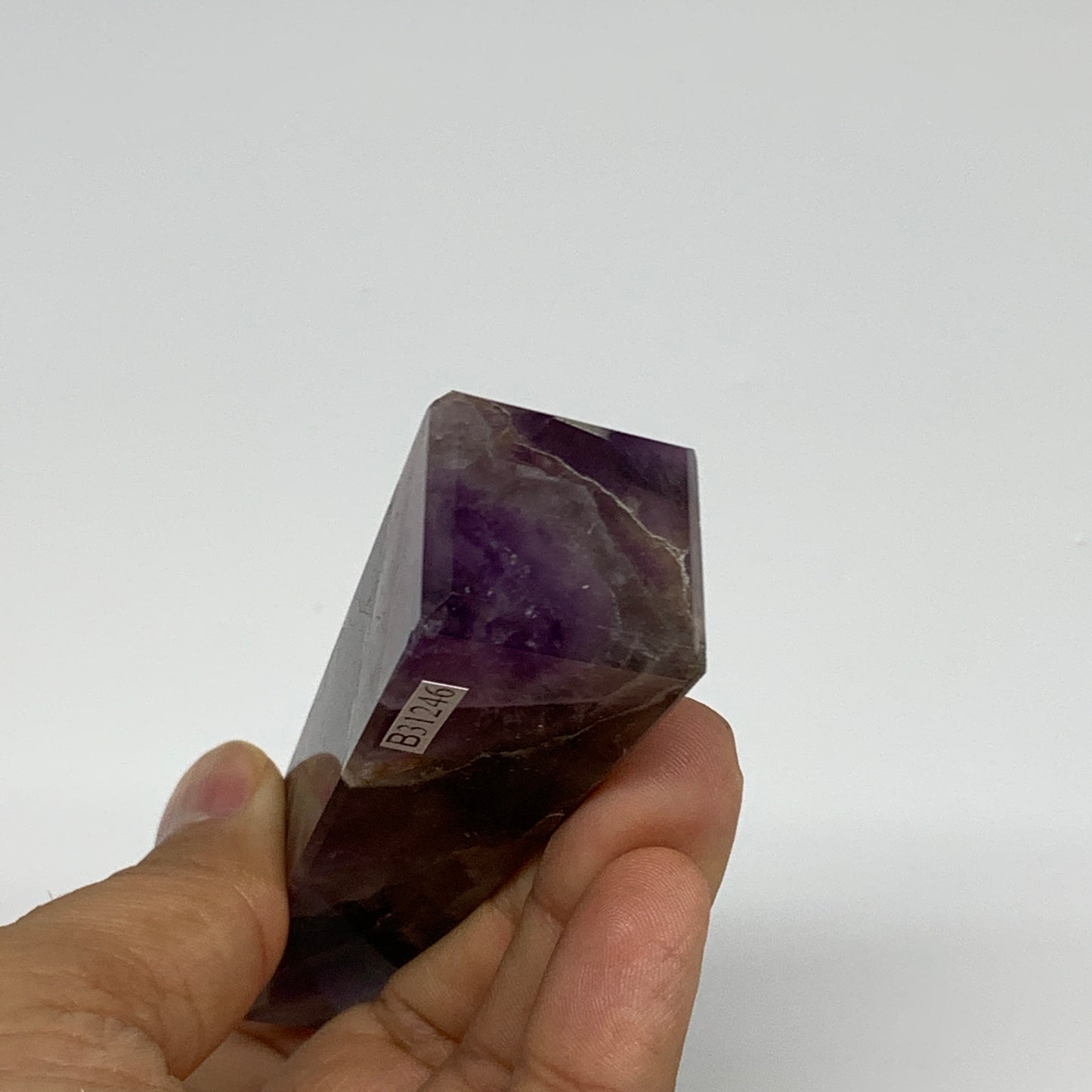 103.9g, 4"x0.9"x1" Natural Amethyst Tower Point Obelisk @Brazil, B31246