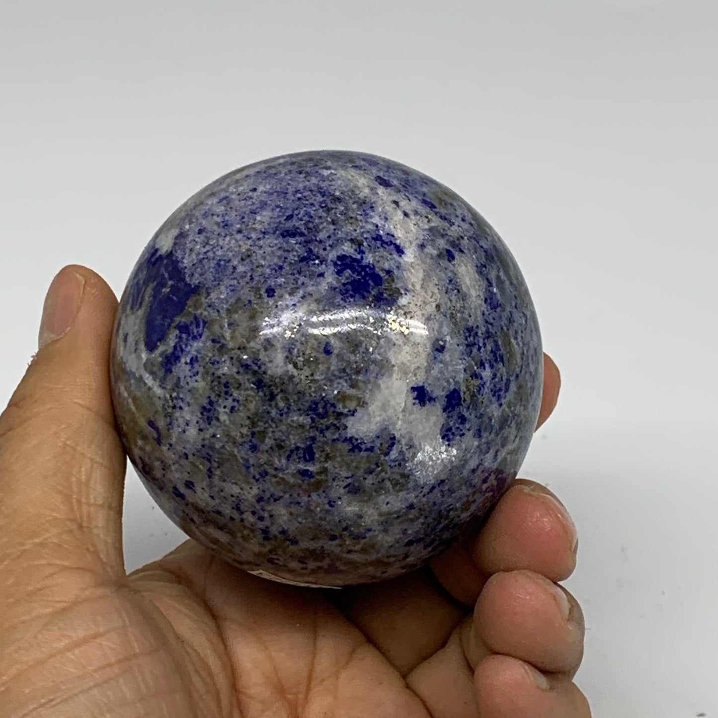0.92 lbs, 2.6" (65mm), Lapis Lazuli Sphere Ball Gemstone @Afghanistan, B33223