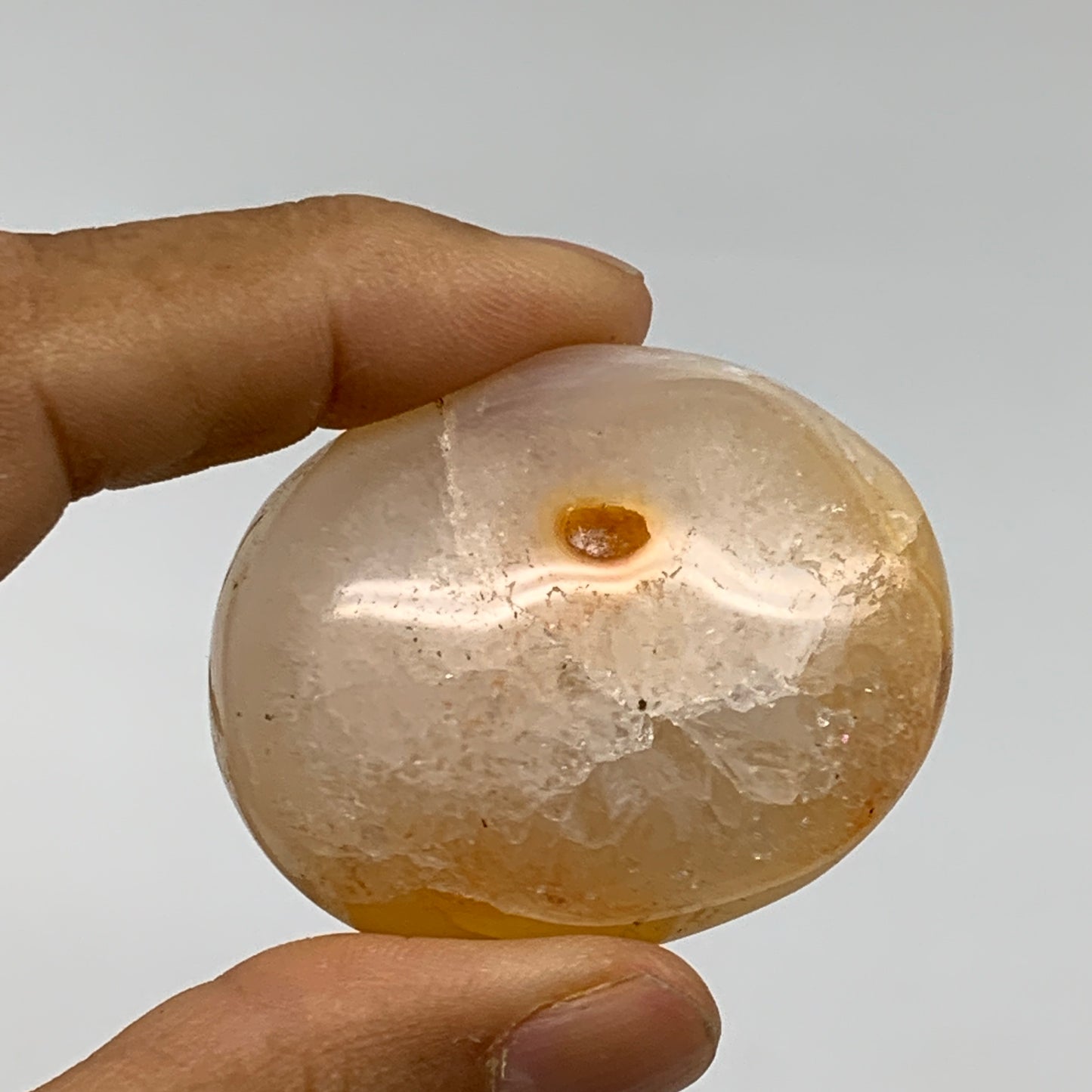 212.5g, 1.8"-1.9", 3pcs, Red Carnelian Palm-Stone Gem Crystal Polished, B37615