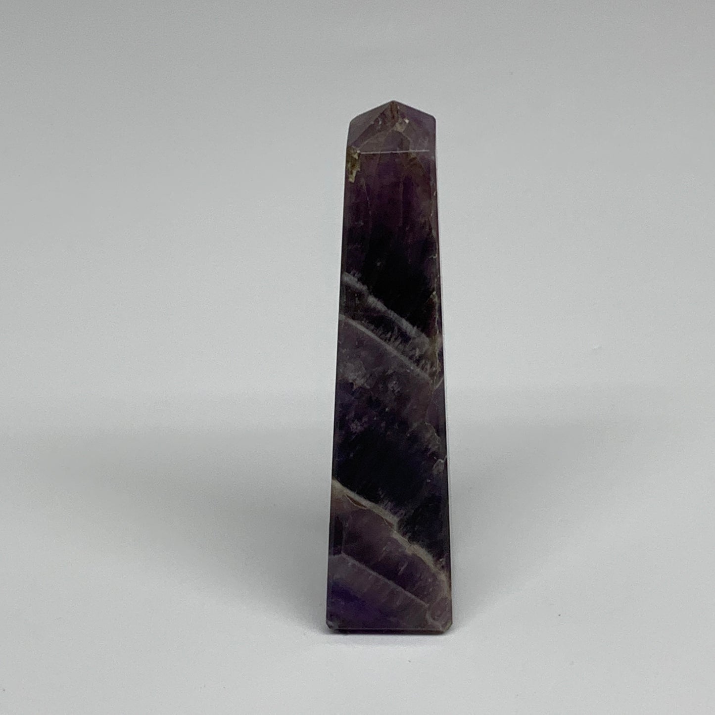 103.9g, 4"x0.9"x1" Natural Amethyst Tower Point Obelisk @Brazil, B31246