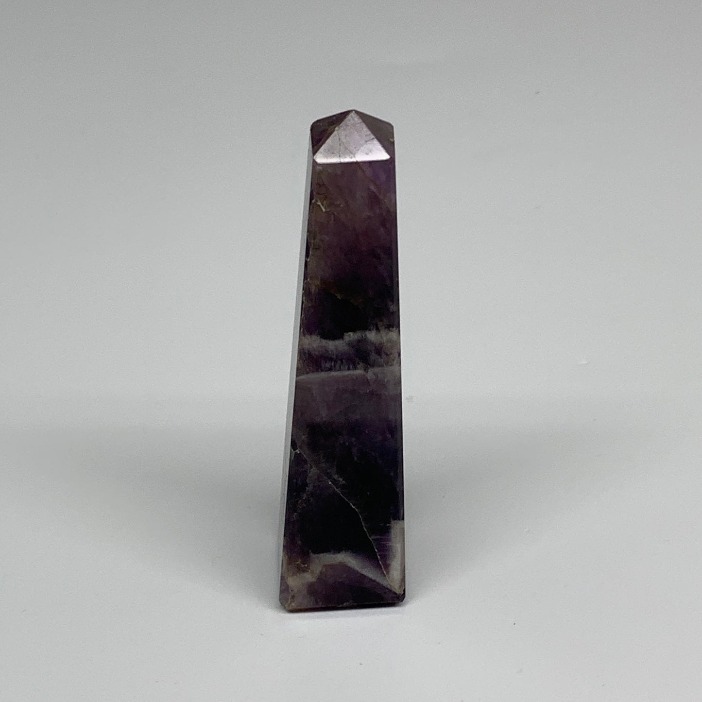 103.9g, 4"x0.9"x1" Natural Amethyst Tower Point Obelisk @Brazil, B31246
