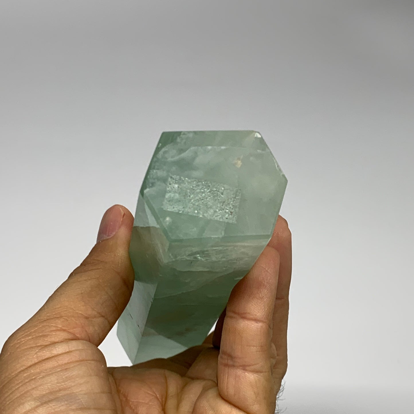 0.94 lbs, 6.6"x1.5"x1.2" Natural Fluorite Tower Obelisk Point Crystal, B29670