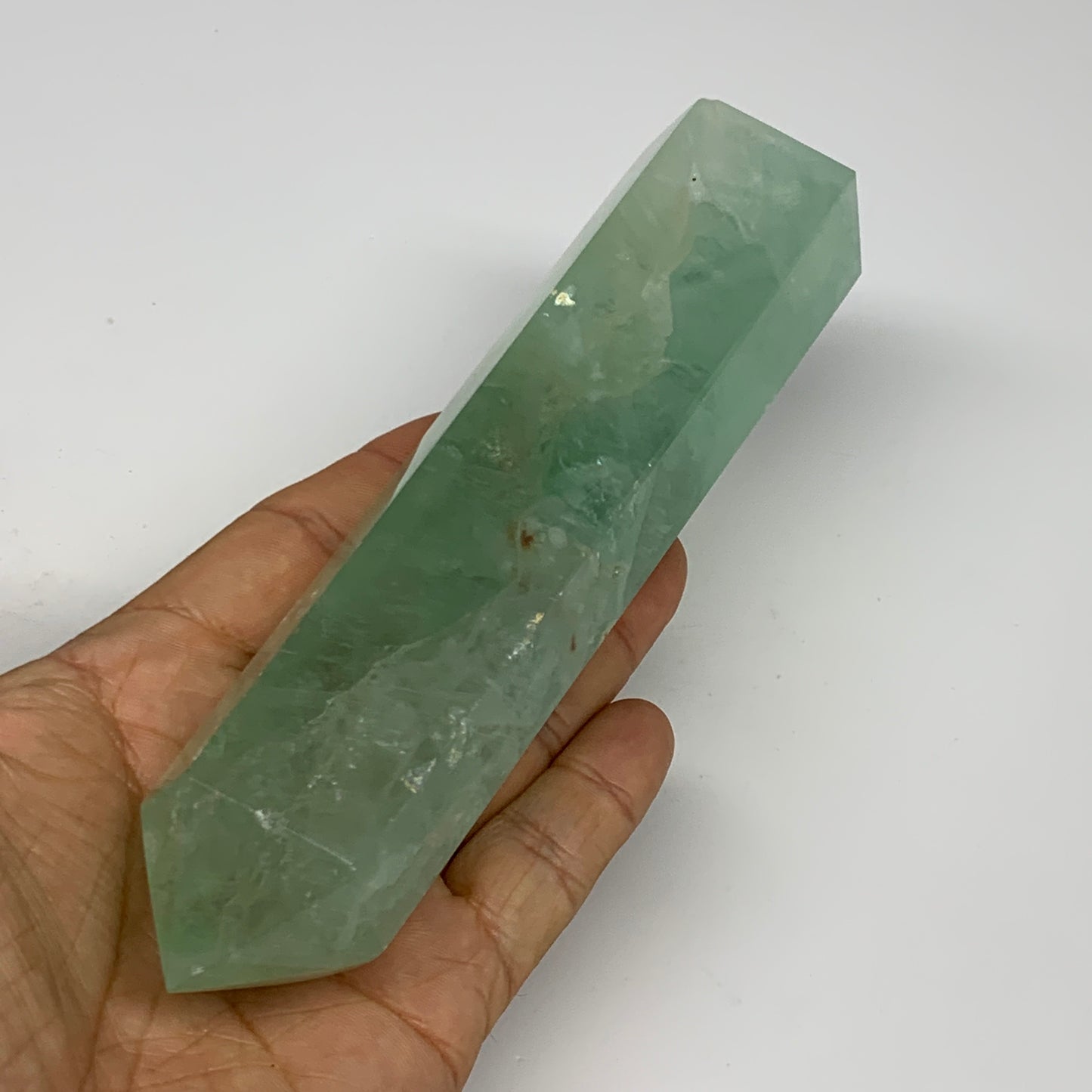0.94 lbs, 6.6"x1.5"x1.2" Natural Fluorite Tower Obelisk Point Crystal, B29670