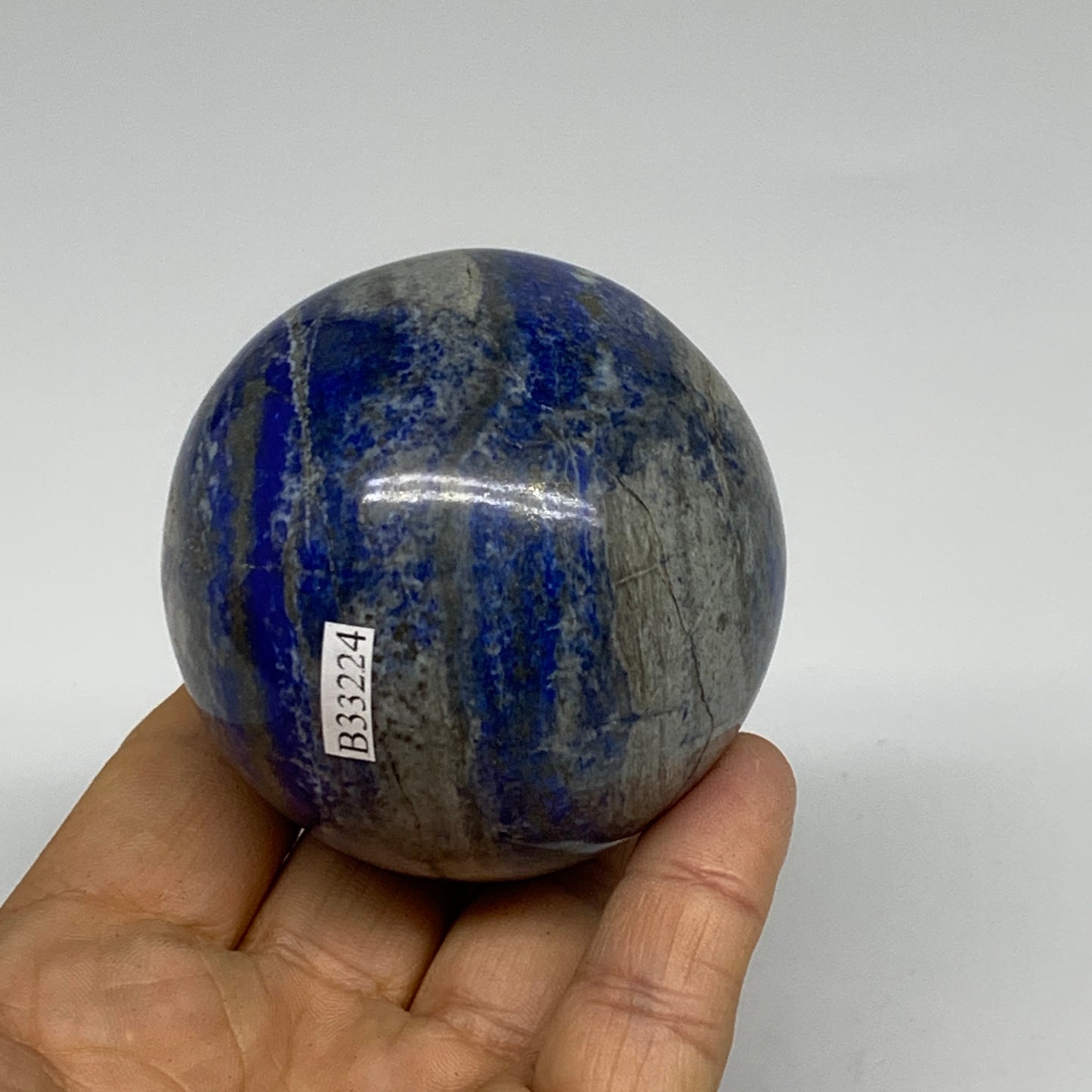 0.78 lbs, 2.4" (60mm), Lapis Lazuli Sphere Ball Gemstone @Afghanistan, B33224