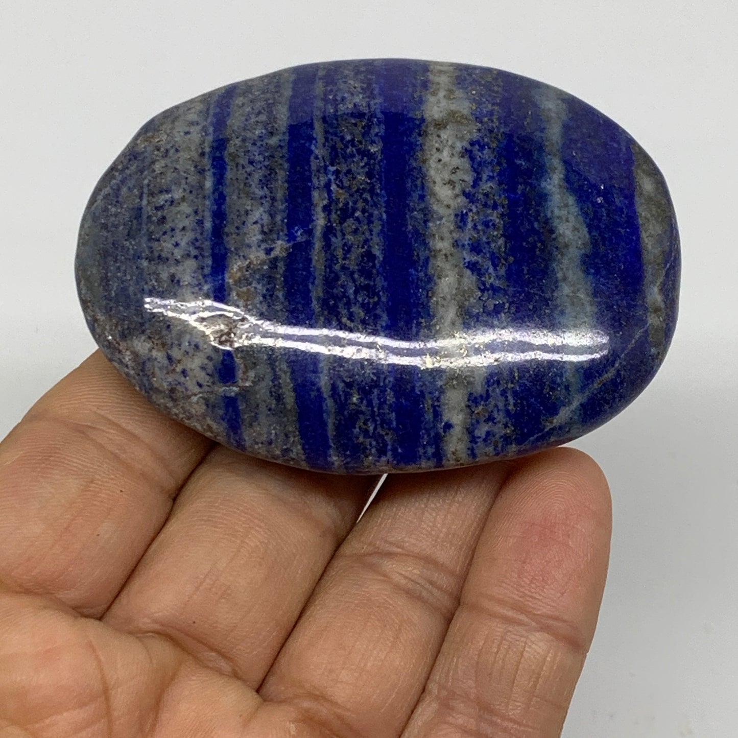 105.5g, 2.7"x2"x0.7", Natural Lapis Lazuli Palm Stone @Afghanistan, B36759