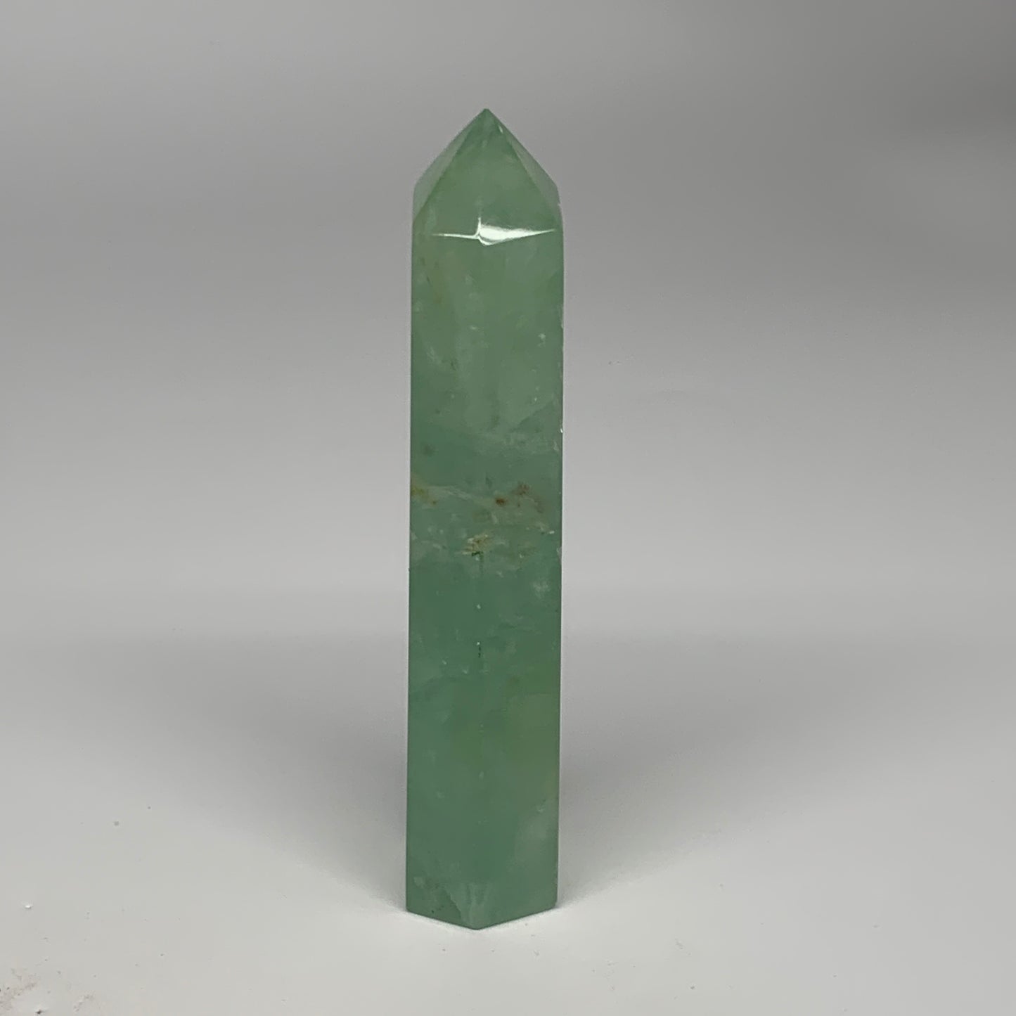 0.94 lbs, 6.6"x1.5"x1.2" Natural Fluorite Tower Obelisk Point Crystal, B29670