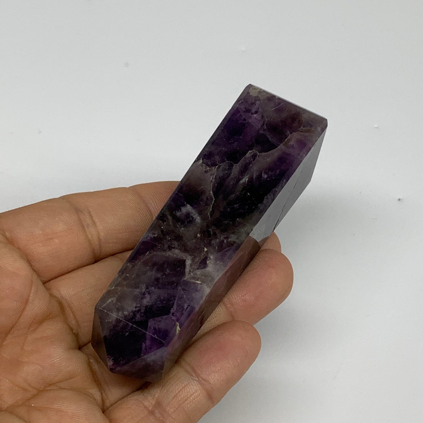 102g, 3.5"x0.9"x0.9" Natural Amethyst Tower Point Obelisk @Brazil, B31247