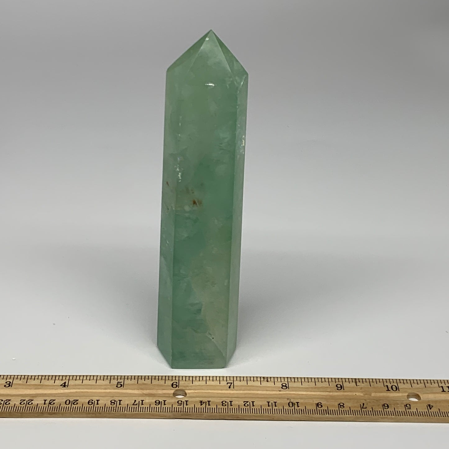 0.94 lbs, 6.6"x1.5"x1.2" Natural Fluorite Tower Obelisk Point Crystal, B29670