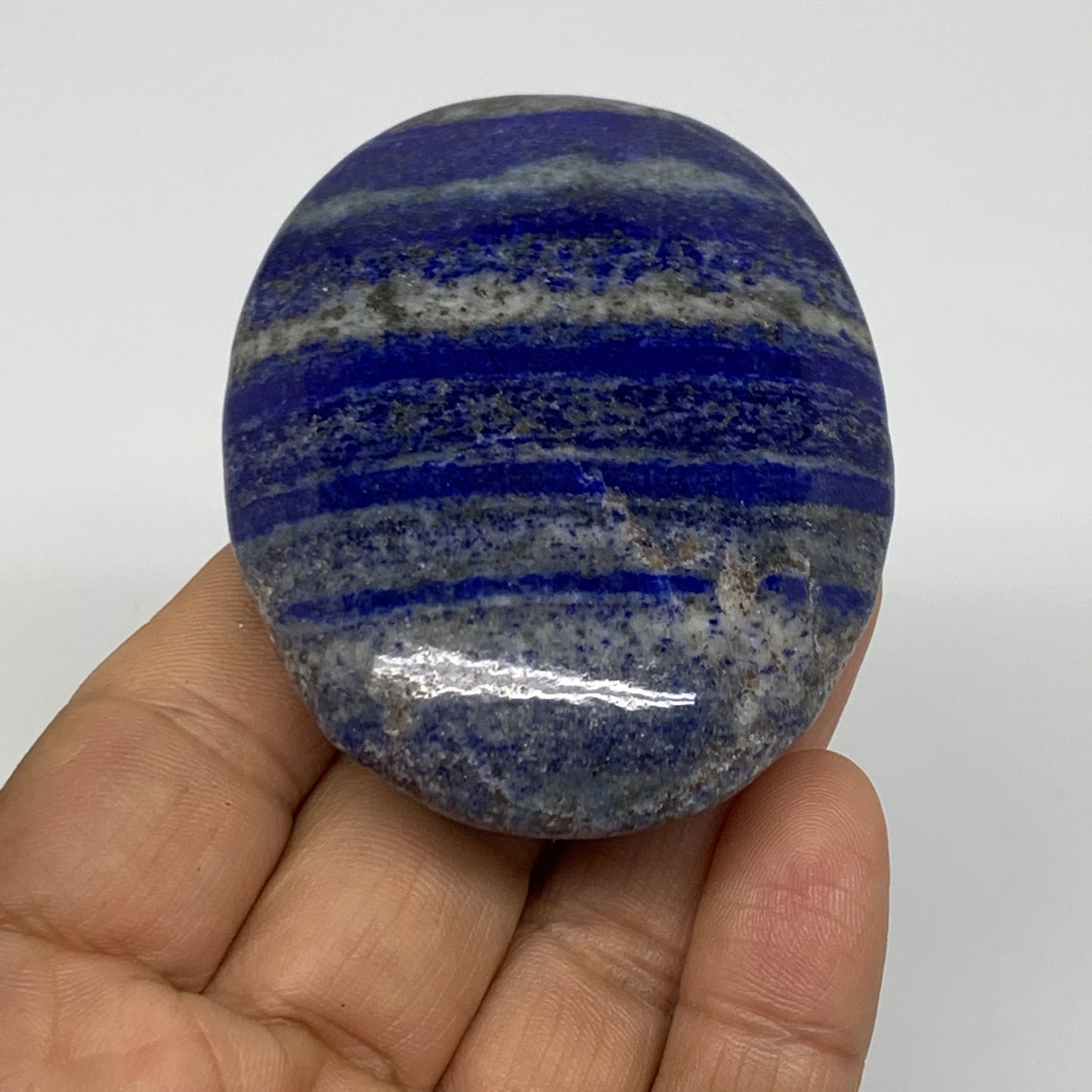 105.5g, 2.7"x2"x0.7", Natural Lapis Lazuli Palm Stone @Afghanistan, B36759