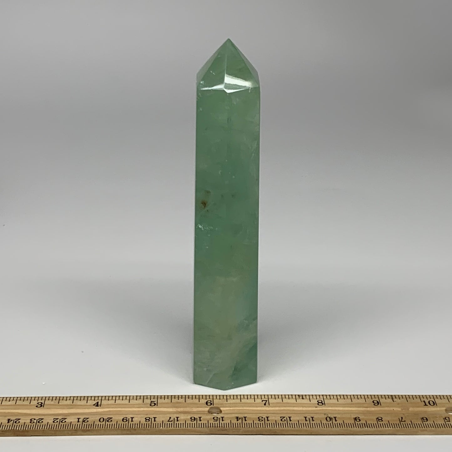 0.94 lbs, 6.6"x1.5"x1.2" Natural Fluorite Tower Obelisk Point Crystal, B29670