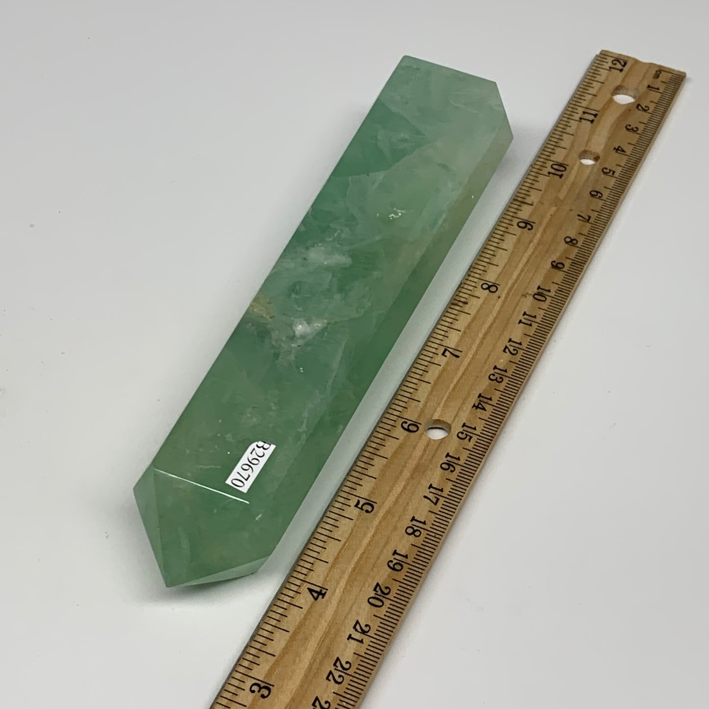 0.94 lbs, 6.6"x1.5"x1.2" Natural Fluorite Tower Obelisk Point Crystal, B29670