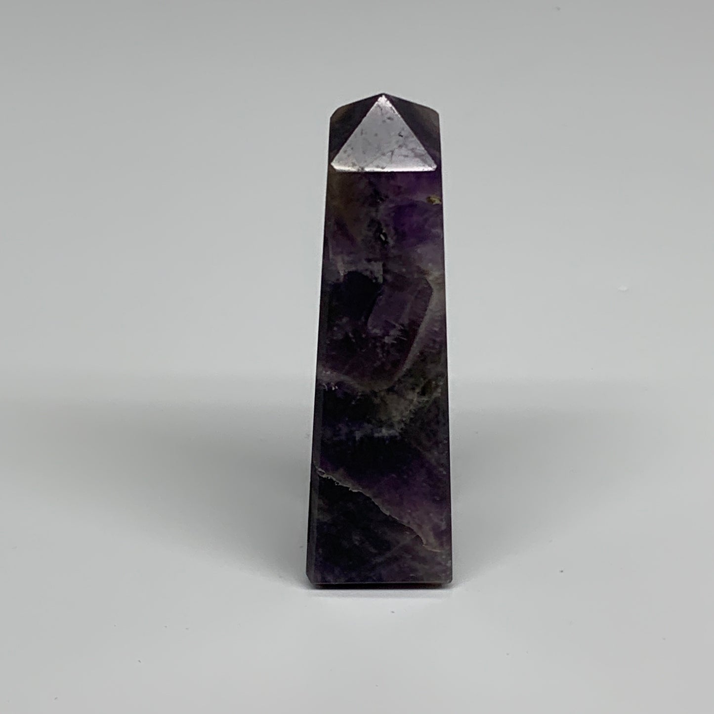 102g, 3.5"x0.9"x0.9" Natural Amethyst Tower Point Obelisk @Brazil, B31247
