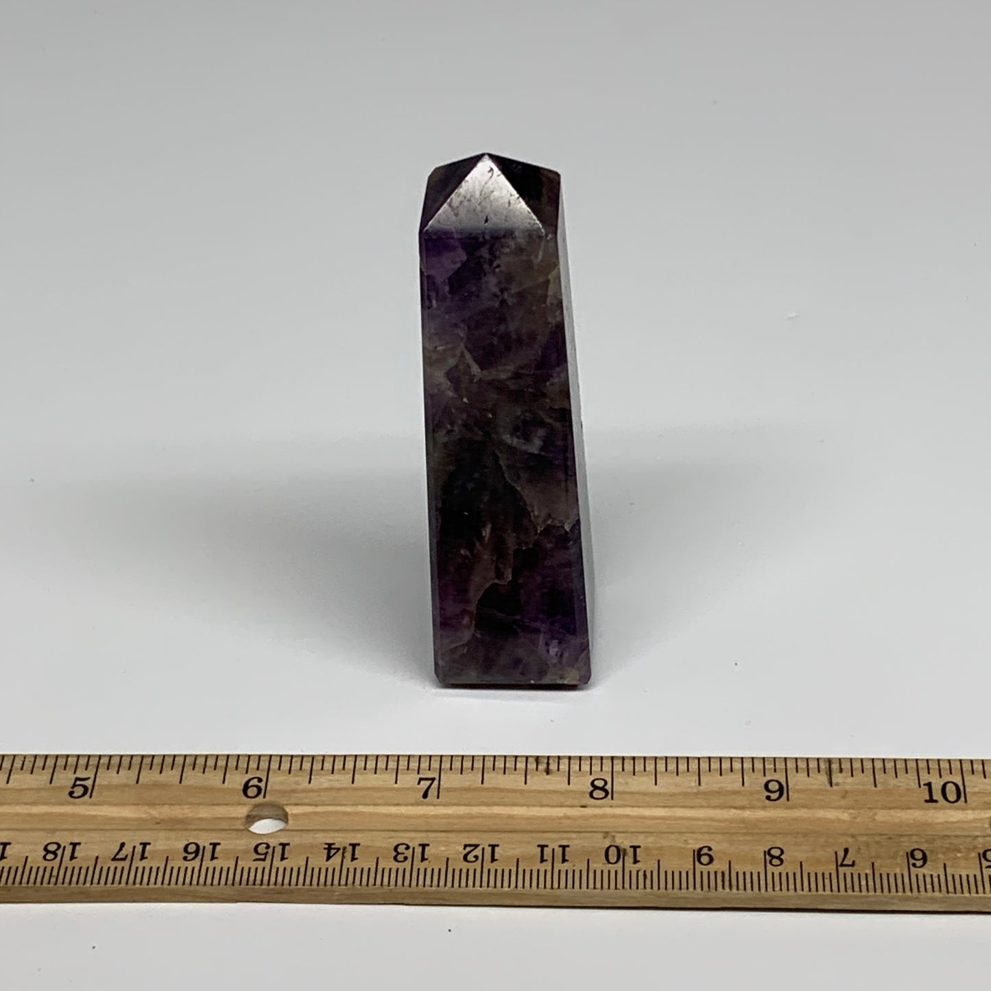 102g, 3.5"x0.9"x0.9" Natural Amethyst Tower Point Obelisk @Brazil, B31247