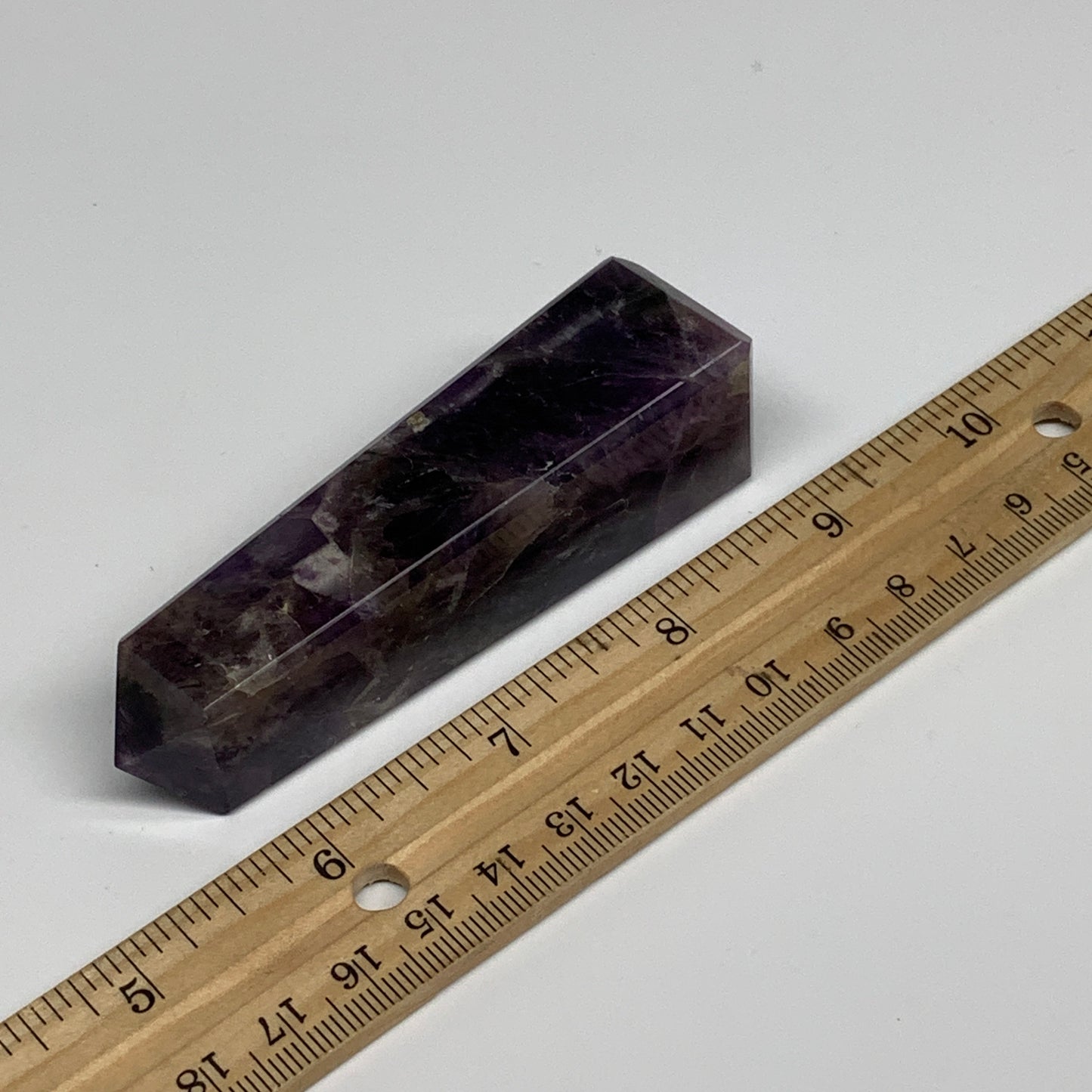 102g, 3.5"x0.9"x0.9" Natural Amethyst Tower Point Obelisk @Brazil, B31247