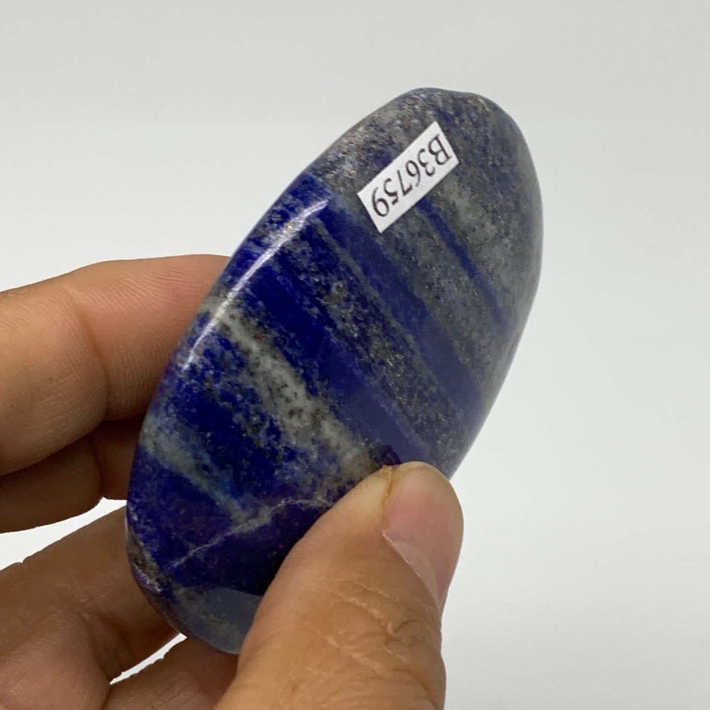 105.5g, 2.7"x2"x0.7", Natural Lapis Lazuli Palm Stone @Afghanistan, B36759