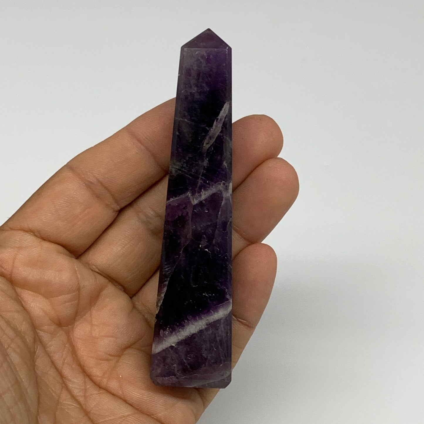 71.5g, 3.7"x0.8"x0.8" Natural Amethyst Tower Point Obelisk @Brazil, B31248