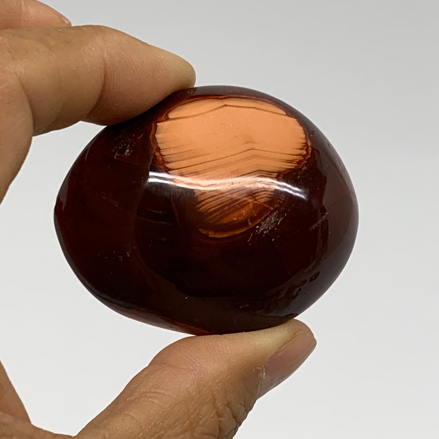 218g, 1.8"-2", 3pcs, Red Carnelian Palm-Stone Gem Crystal Polished, B37617