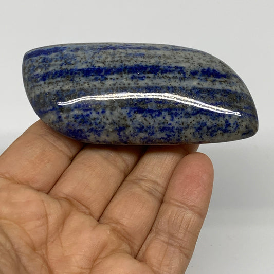 109.9g, 3.1"x1.5"x0.9", Natural Lapis Lazuli Palm Stone @Afghanistan, B36711