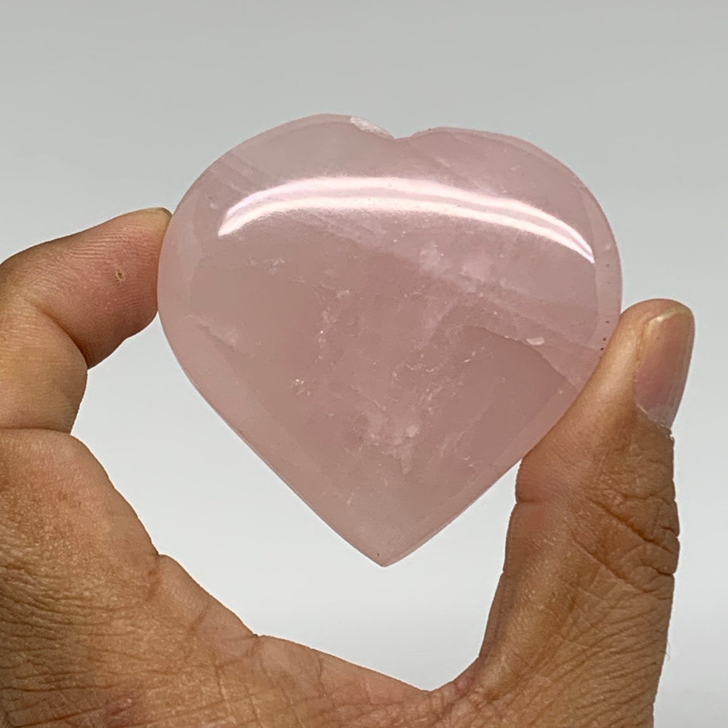 135g, 2"-2.1", 2pcs,  Rose Quartz Heart Healing Crystal @Madagascar, B34580