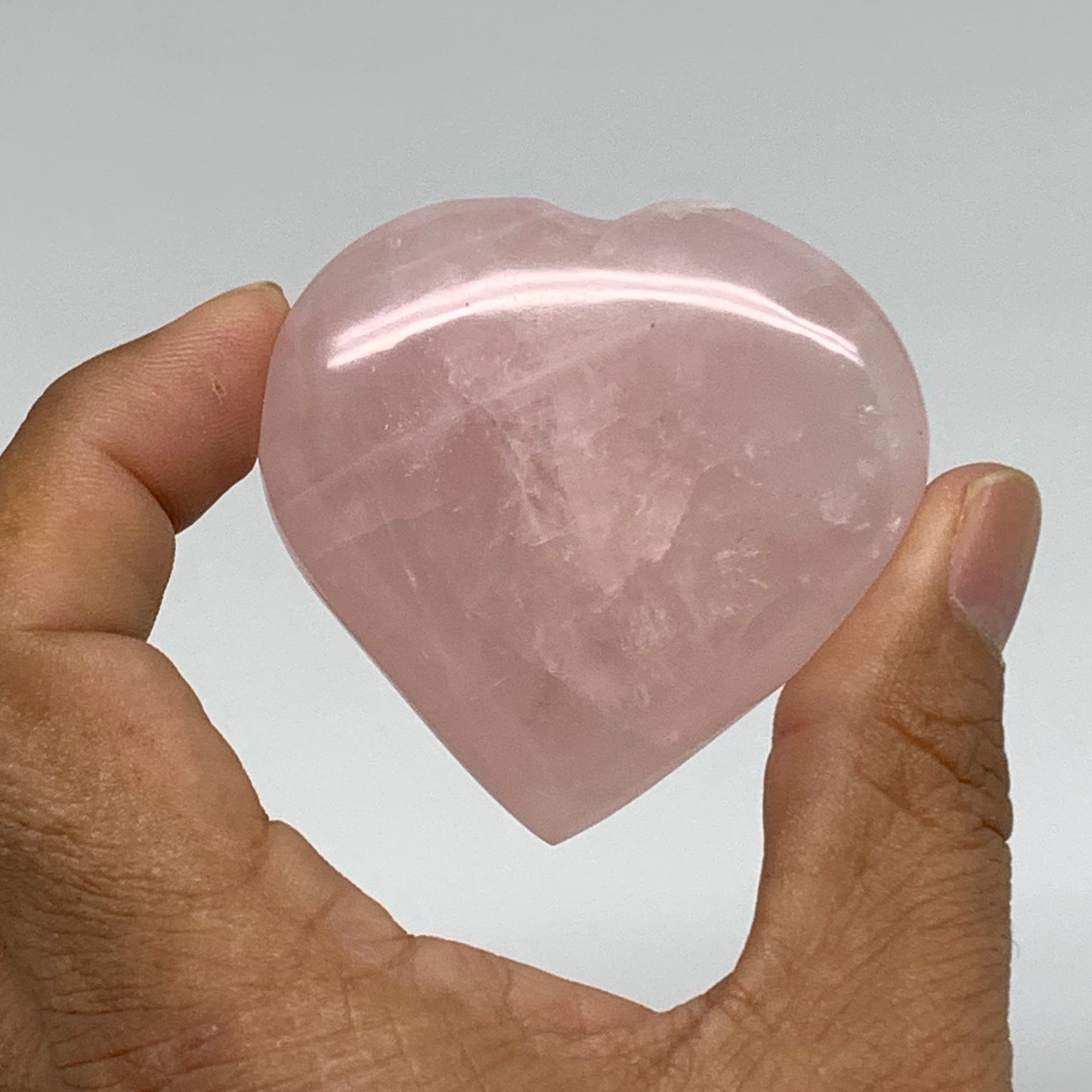 135g, 2"-2.1", 2pcs,  Rose Quartz Heart Healing Crystal @Madagascar, B34580