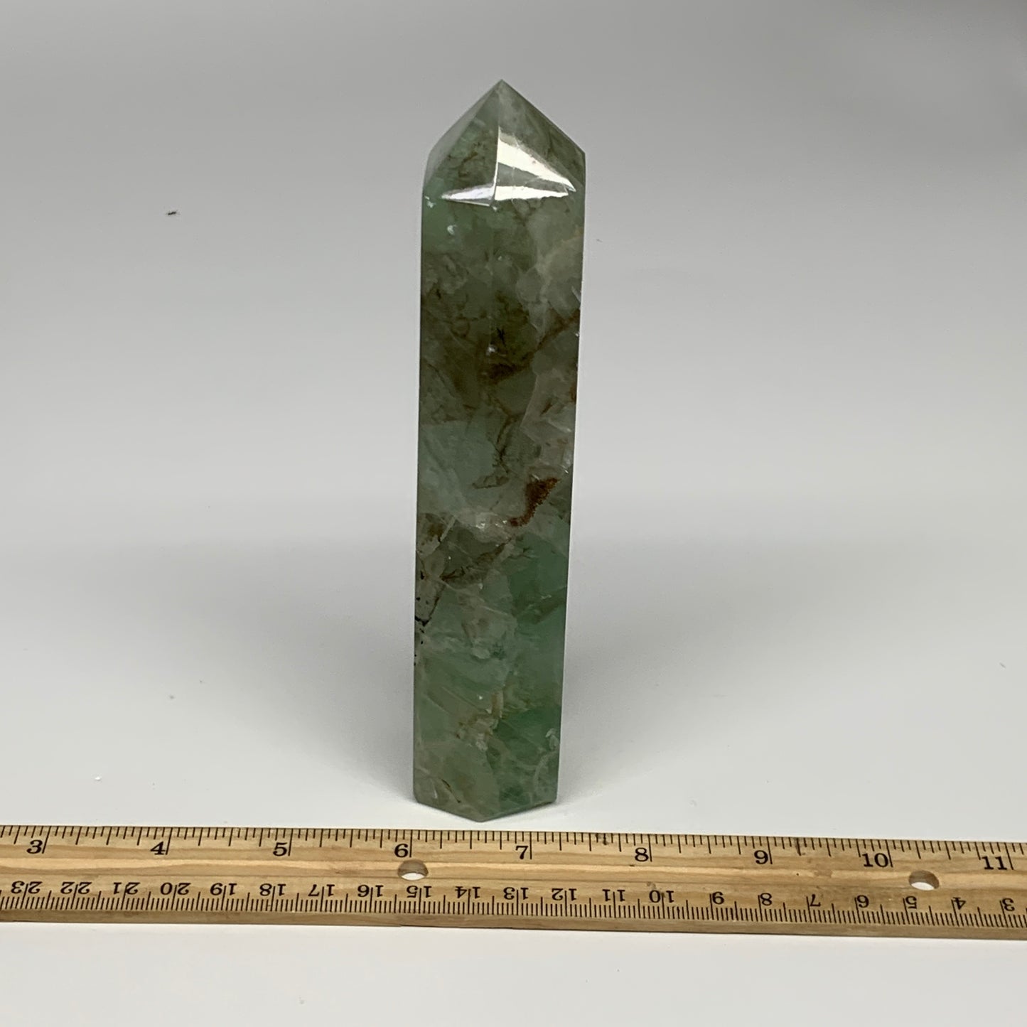 1.02 lbs, 6.4"x1.5"x1.3" Natural Fluorite Tower Obelisk Point Crystal, B29671