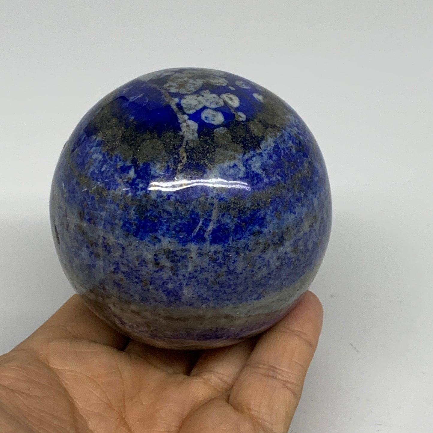1.41 lbs, 2.9" (74mm), Lapis Lazuli Sphere Ball Gemstone @Afghanistan, B33225