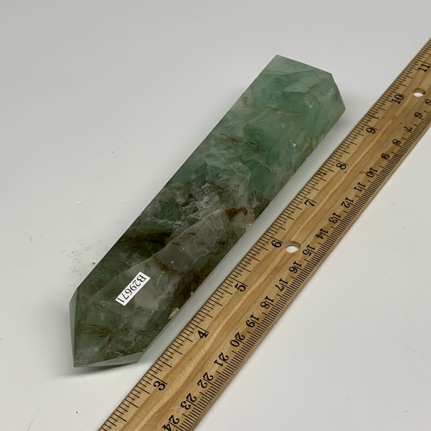 1.02 lbs, 6.4"x1.5"x1.3" Natural Fluorite Tower Obelisk Point Crystal, B29671