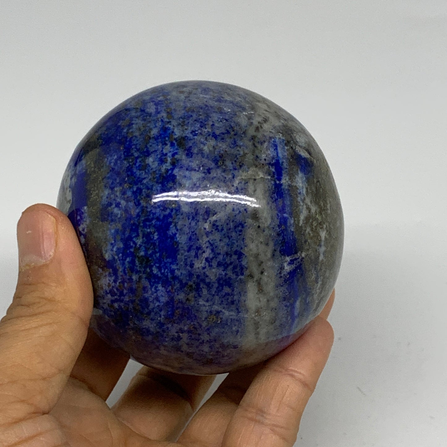 1.41 lbs, 2.9" (74mm), Lapis Lazuli Sphere Ball Gemstone @Afghanistan, B33225