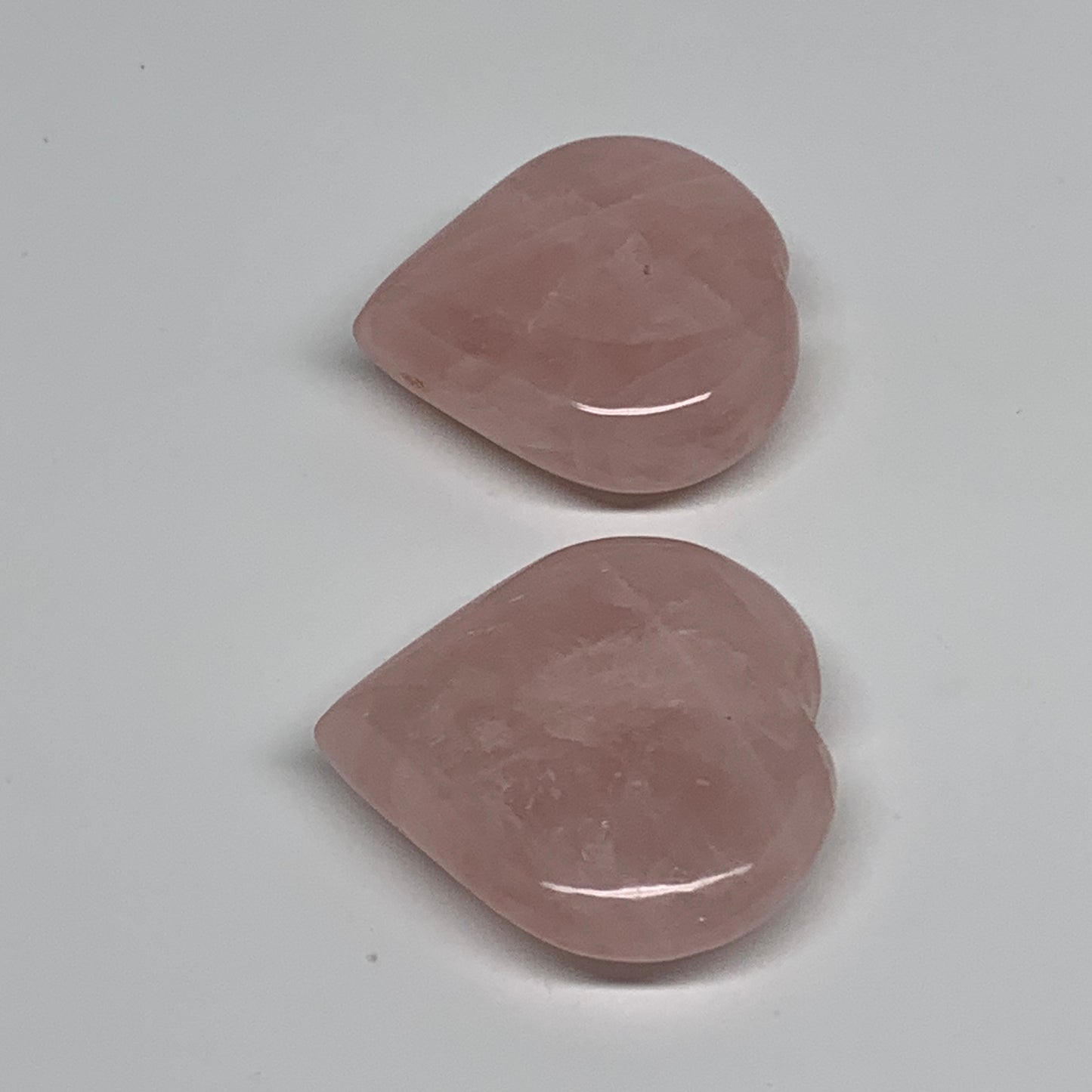 135g, 2"-2.1", 2pcs,  Rose Quartz Heart Healing Crystal @Madagascar, B34580