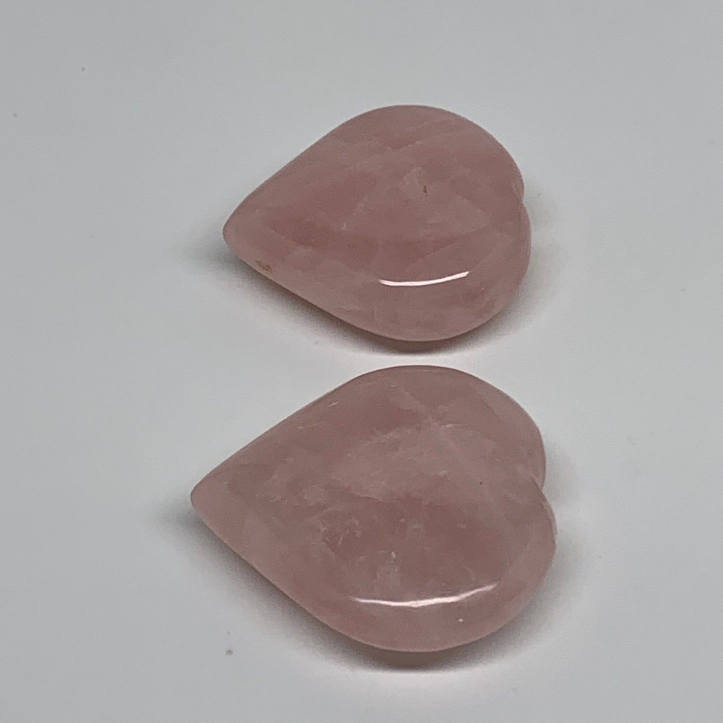 135g, 2"-2.1", 2pcs,  Rose Quartz Heart Healing Crystal @Madagascar, B34580