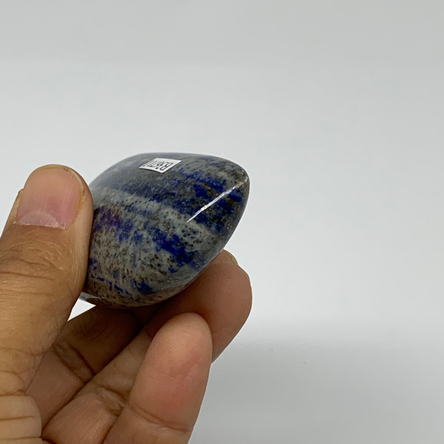 109.9g, 3.1"x1.5"x0.9", Natural Lapis Lazuli Palm Stone @Afghanistan, B36711