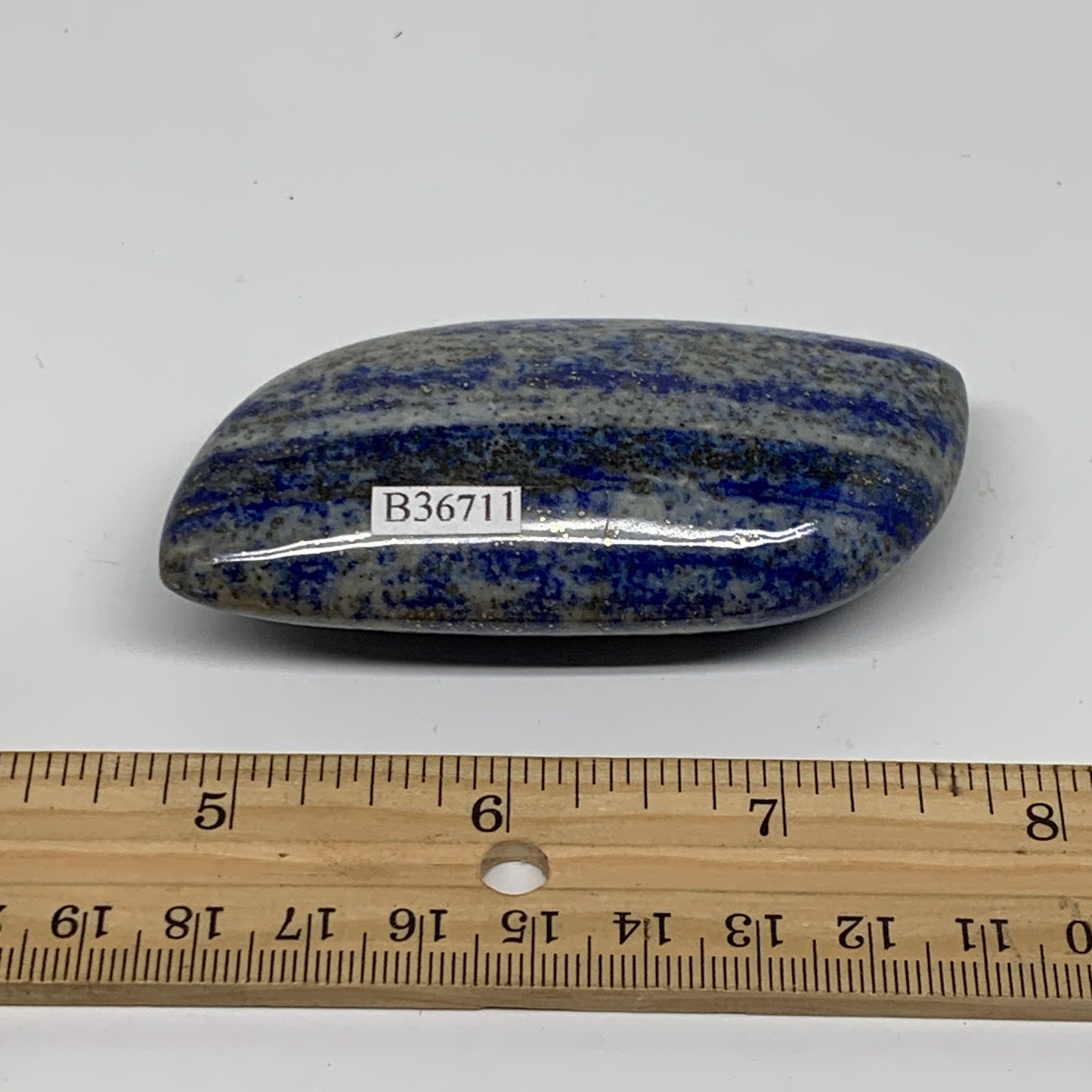 109.9g, 3.1"x1.5"x0.9", Natural Lapis Lazuli Palm Stone @Afghanistan, B36711