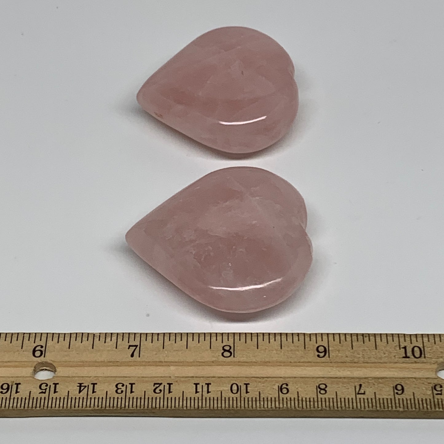 135g, 2"-2.1", 2pcs,  Rose Quartz Heart Healing Crystal @Madagascar, B34580