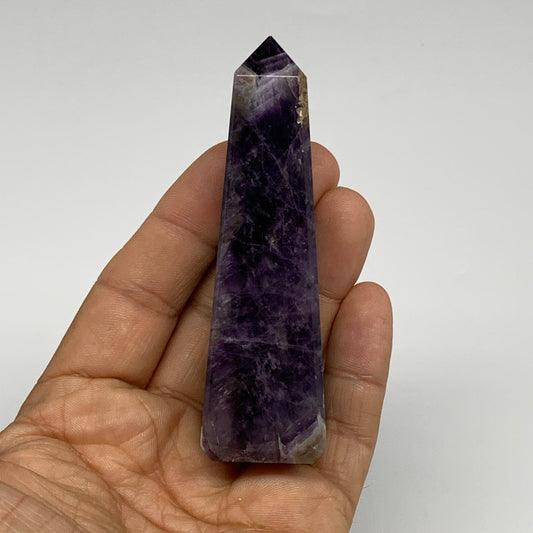89.3g, 3.5"x1"x1" Natural Amethyst Tower Point Obelisk @Brazil, B31249