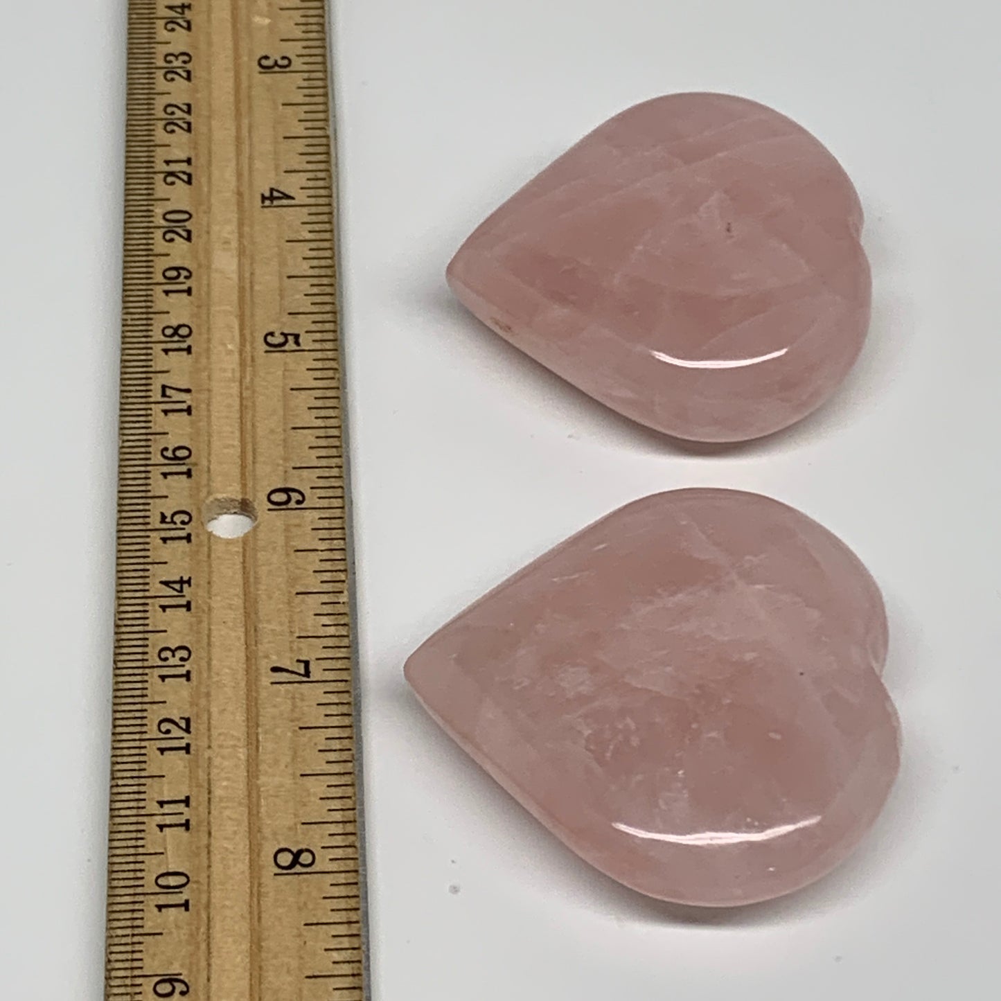 135g, 2"-2.1", 2pcs,  Rose Quartz Heart Healing Crystal @Madagascar, B34580
