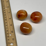 129.9g,1.3"-1.4", 3pcs, Small Red Carnelian Palm-Stone Gem Crystal Polished,B281