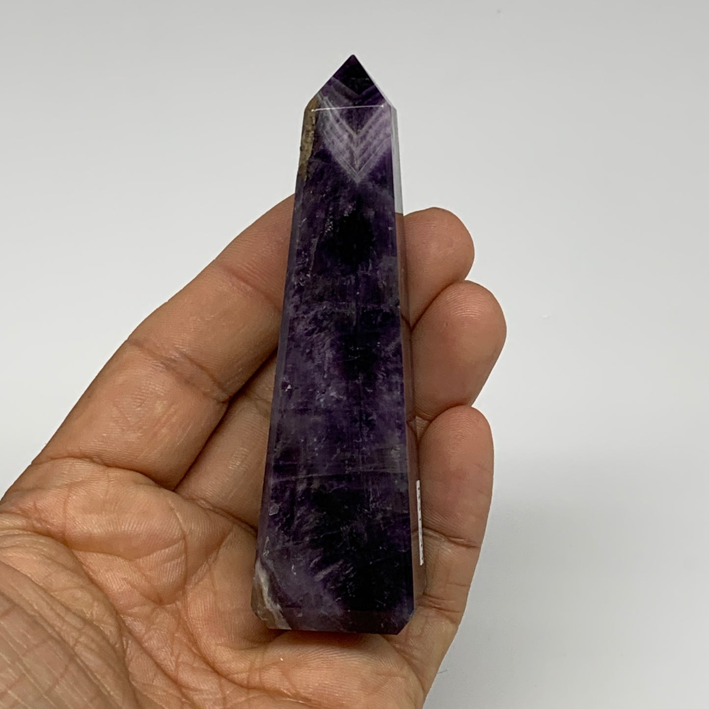 89.3g, 3.5"x1"x1" Natural Amethyst Tower Point Obelisk @Brazil, B31249