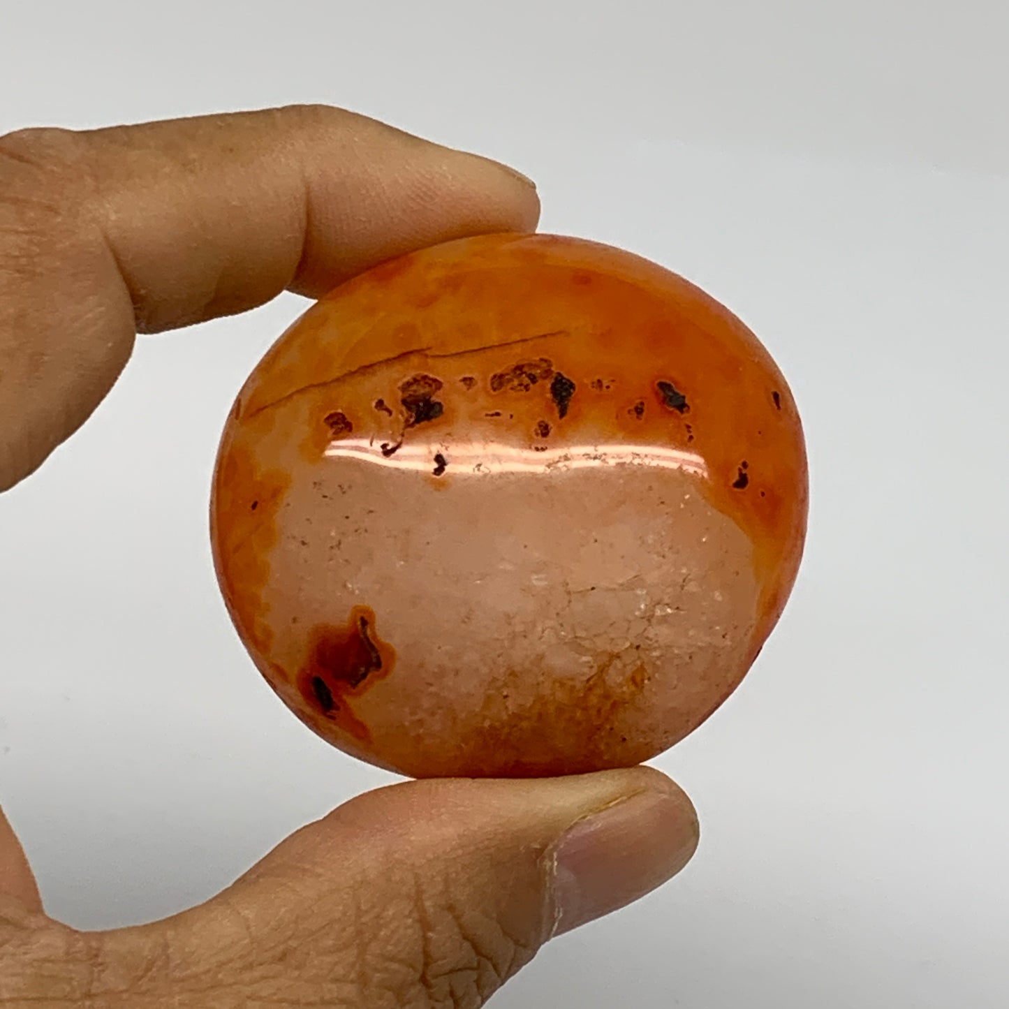 201g, 1.9"-2", 3pcs, Red Carnelian Palm-Stone Gem Crystal Polished, B37618