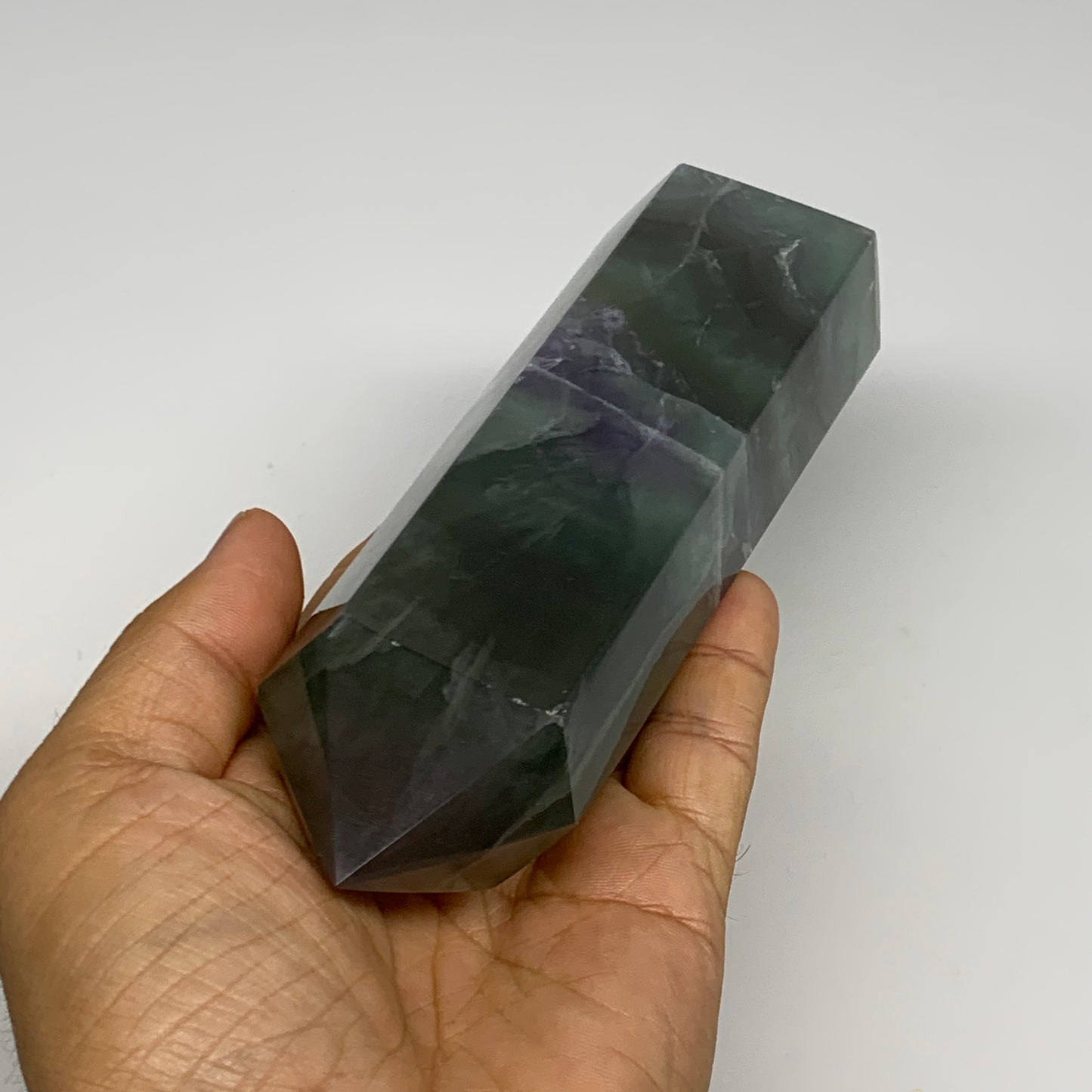1.42 lbs, 6.5"x1.9"x1.4" Natural Fluorite Tower Obelisk Point Crystal, B29672