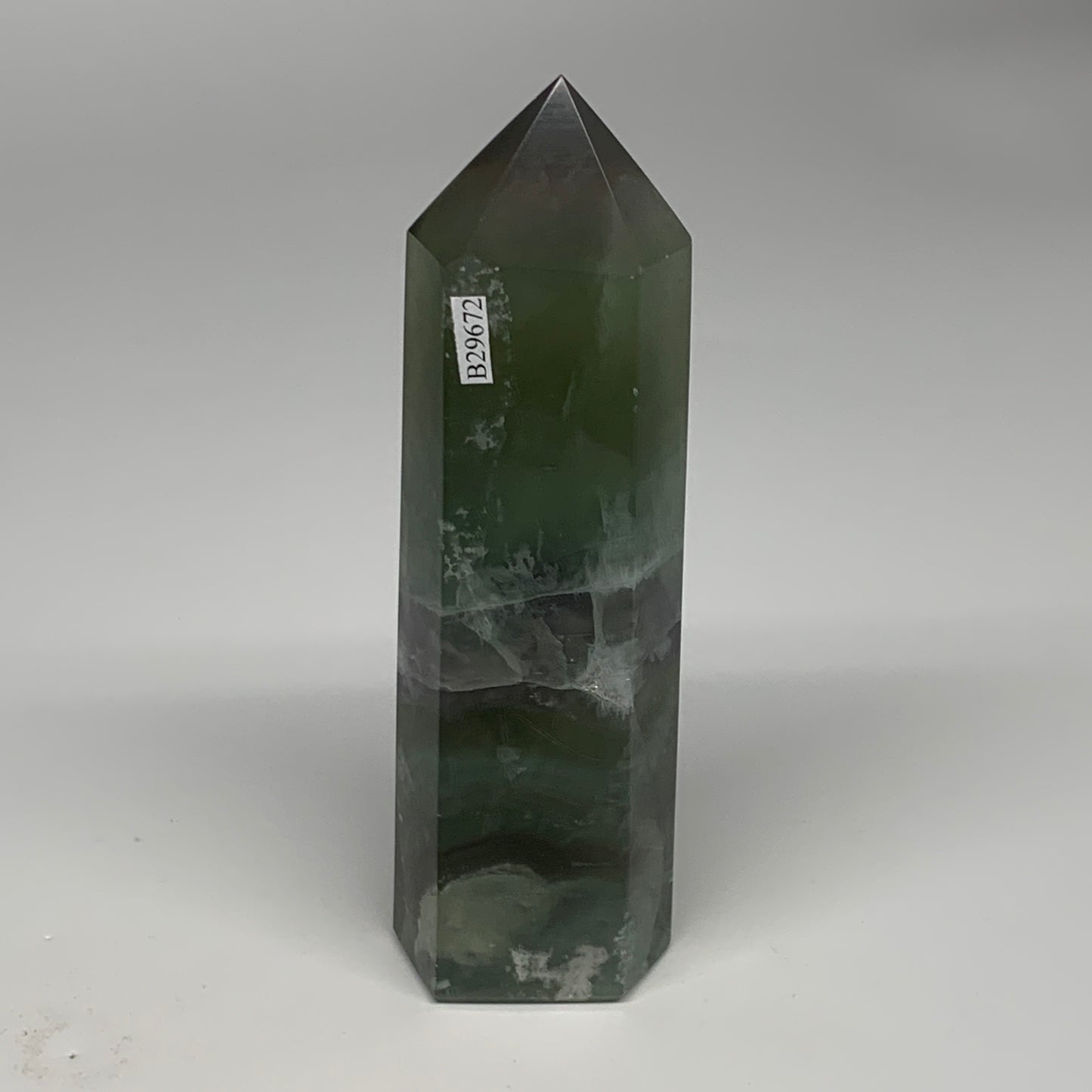 1.42 lbs, 6.5"x1.9"x1.4" Natural Fluorite Tower Obelisk Point Crystal, B29672