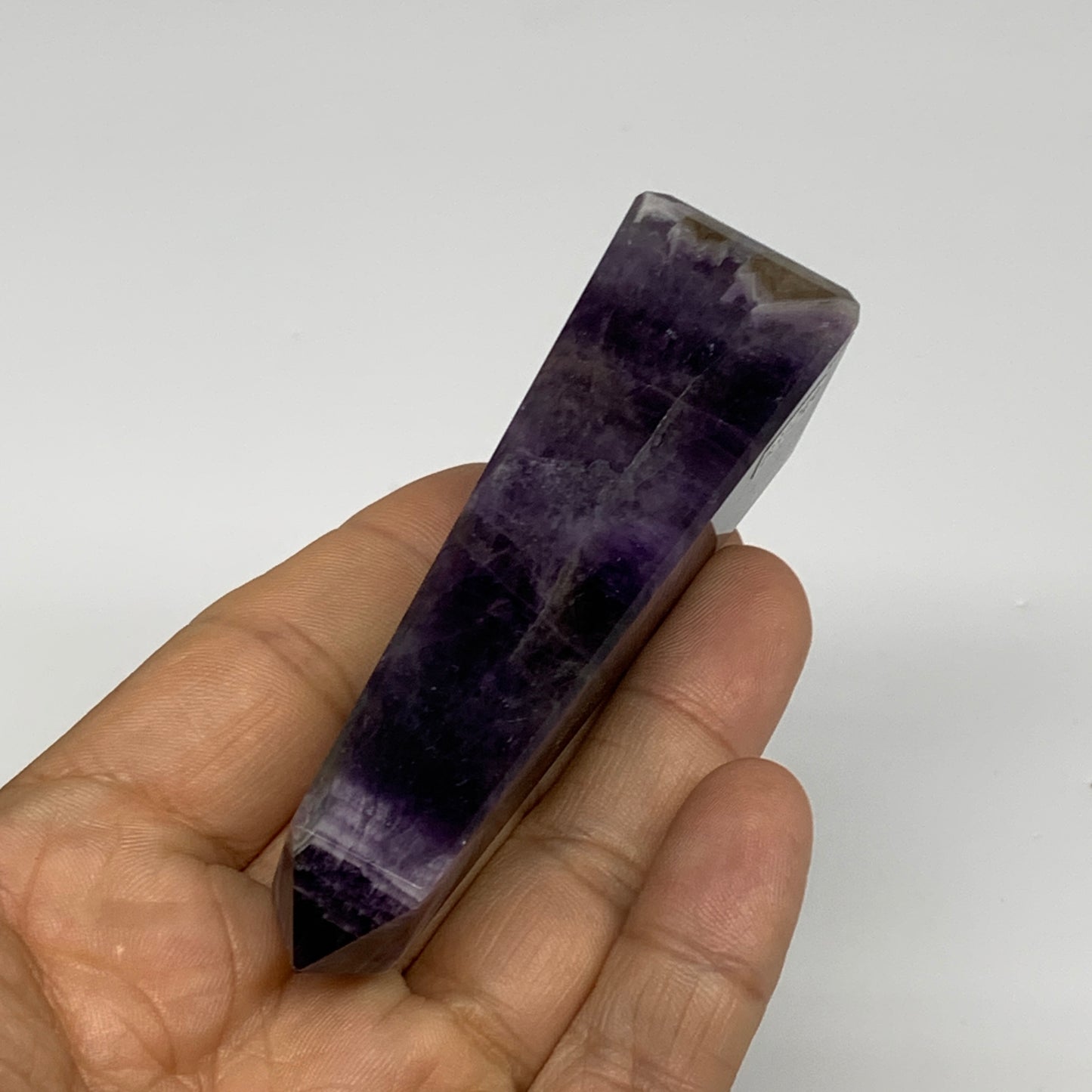 89.3g, 3.5"x1"x1" Natural Amethyst Tower Point Obelisk @Brazil, B31249