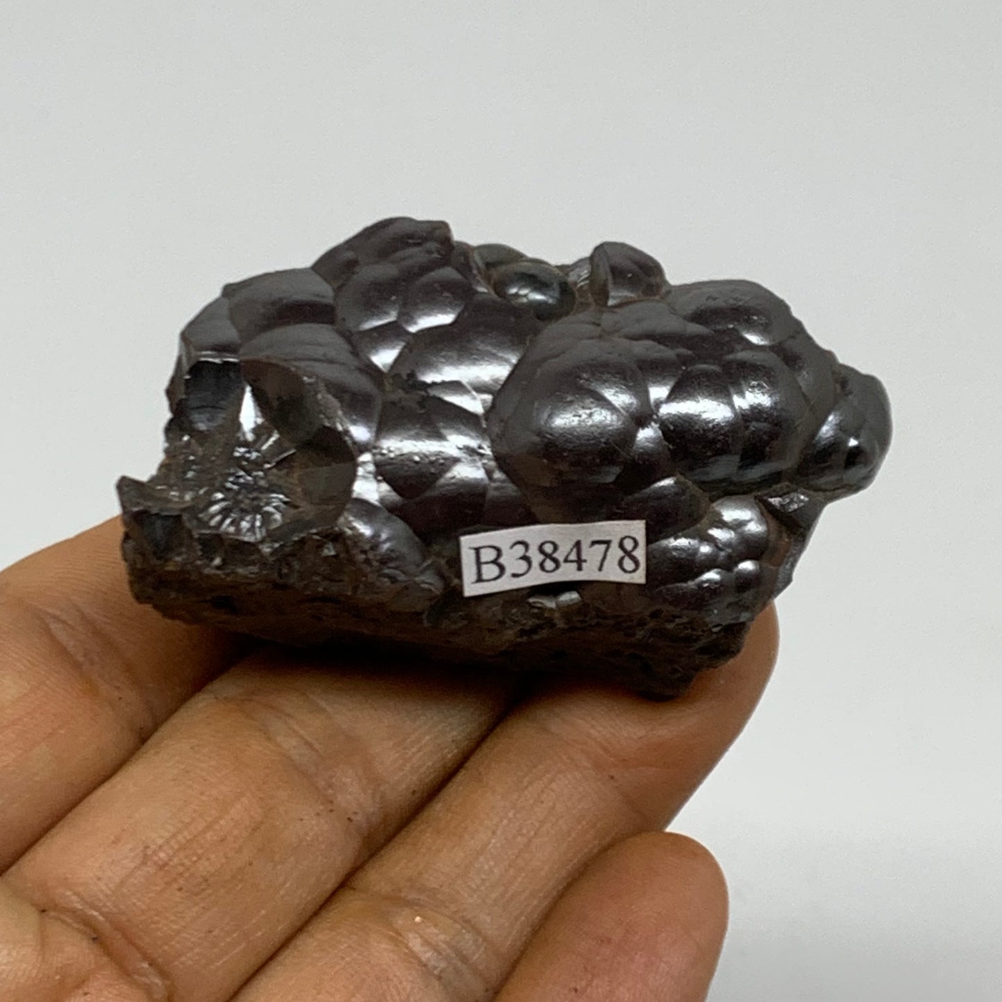 113.8g, 2.3"x1.3"x1", Rough Hematite Botryoidal Mineral Crystal, B38478