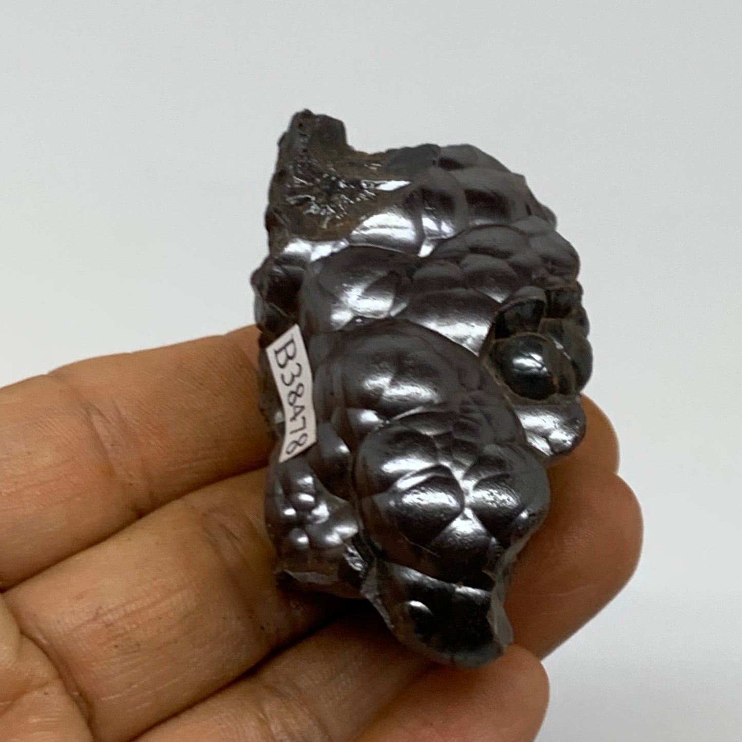 113.8g, 2.3"x1.3"x1", Rough Hematite Botryoidal Mineral Crystal, B38478